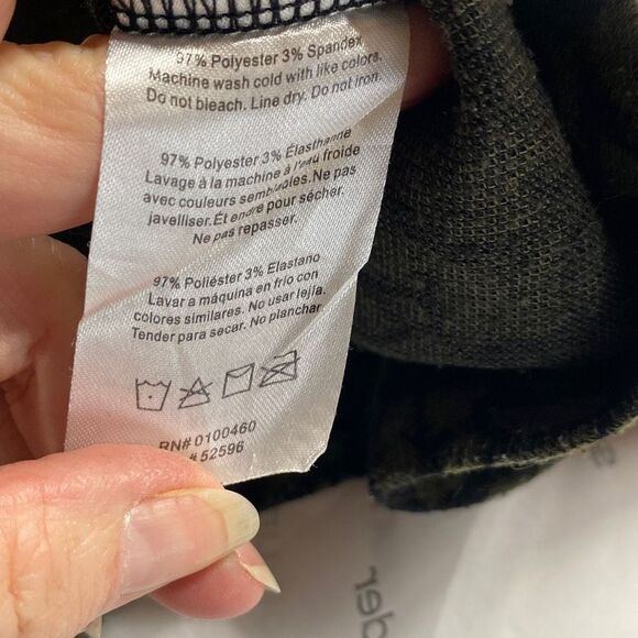 Kavu Deva Long Sleeve Knit Casual Thumb Hole Athleisure MIDI Dress Black / Green - Picture 14 of 15